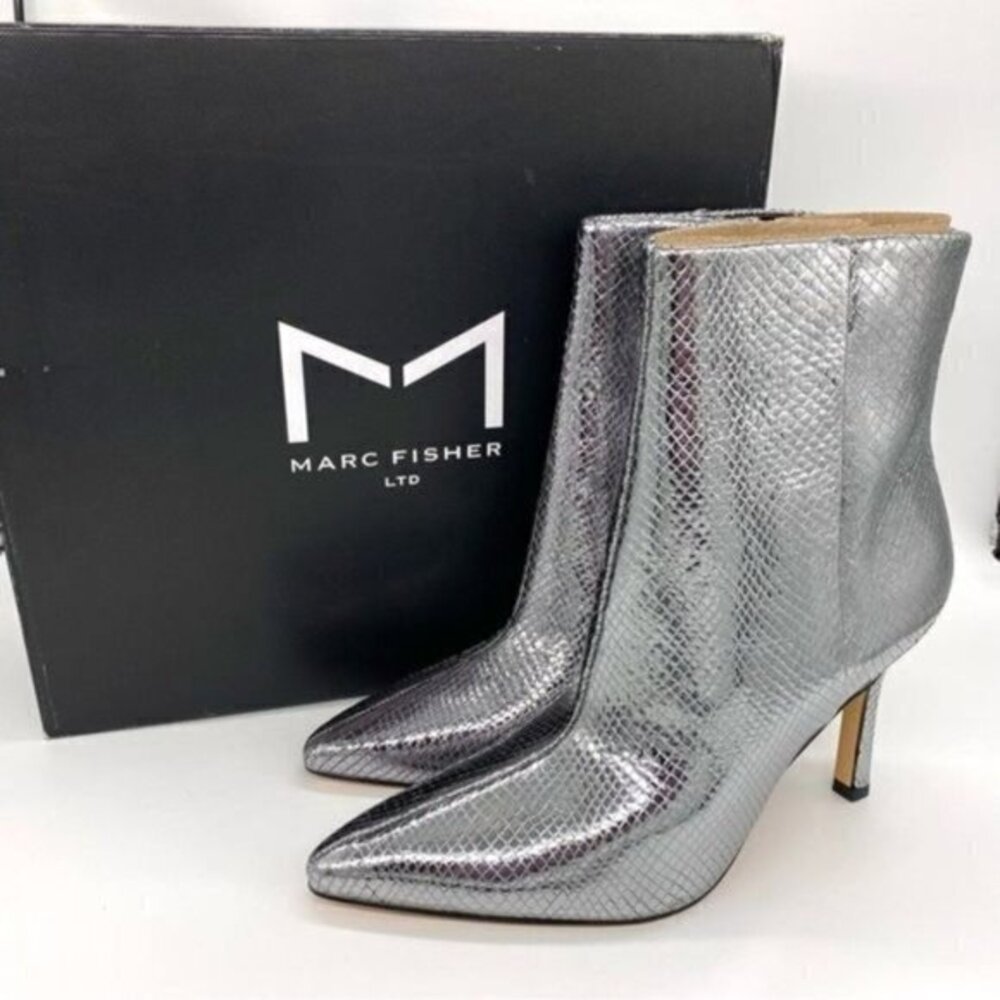 Marc Fisher Kendry Metallic Leather Stiletto Boots Size 8.5